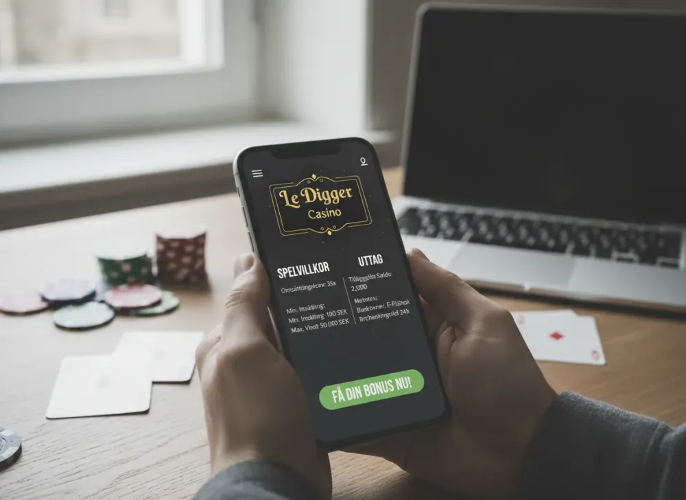 Le digger bonus information om spelvillkor och uttag
